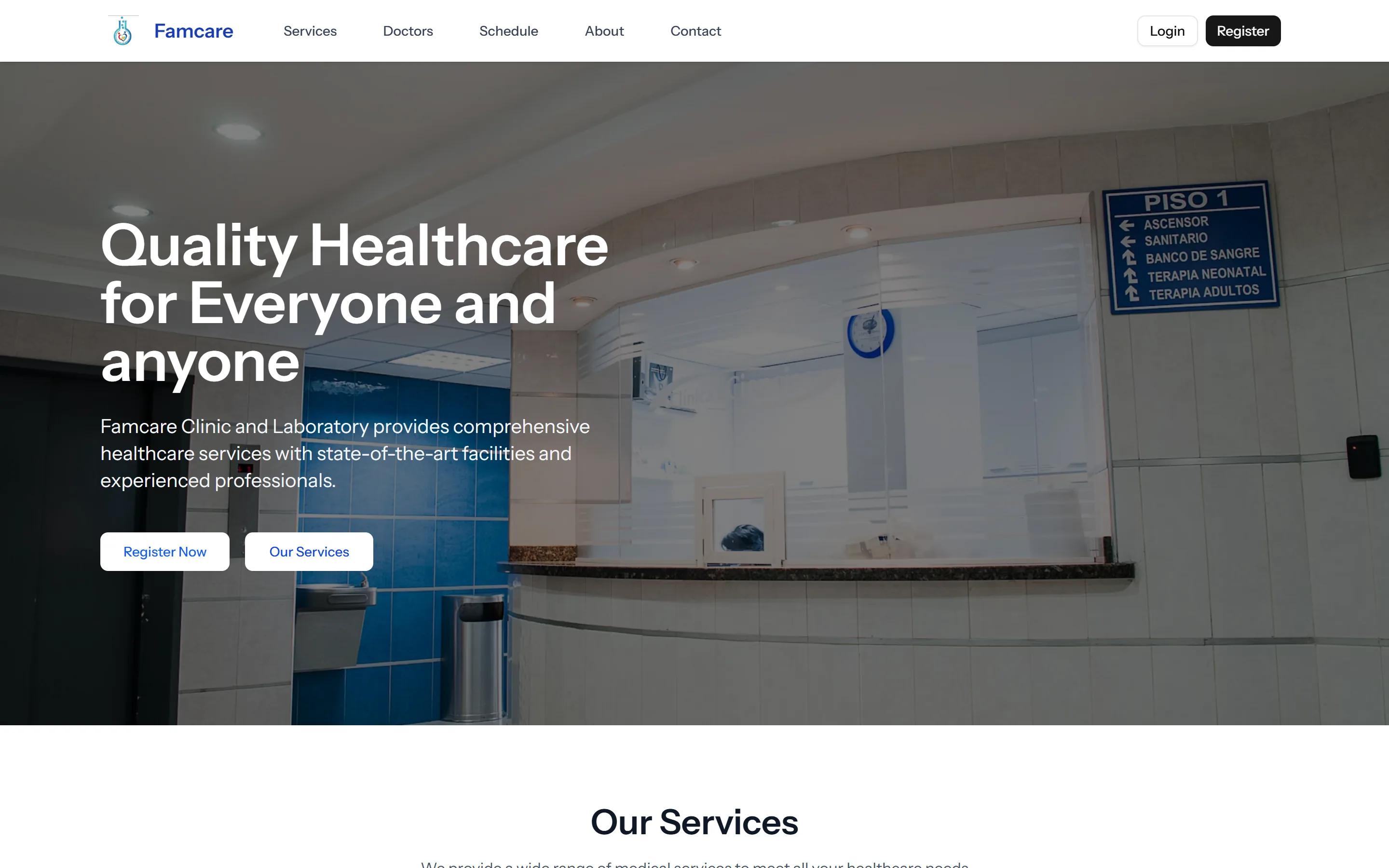 The Famcare Clinic and Laboratory homepage