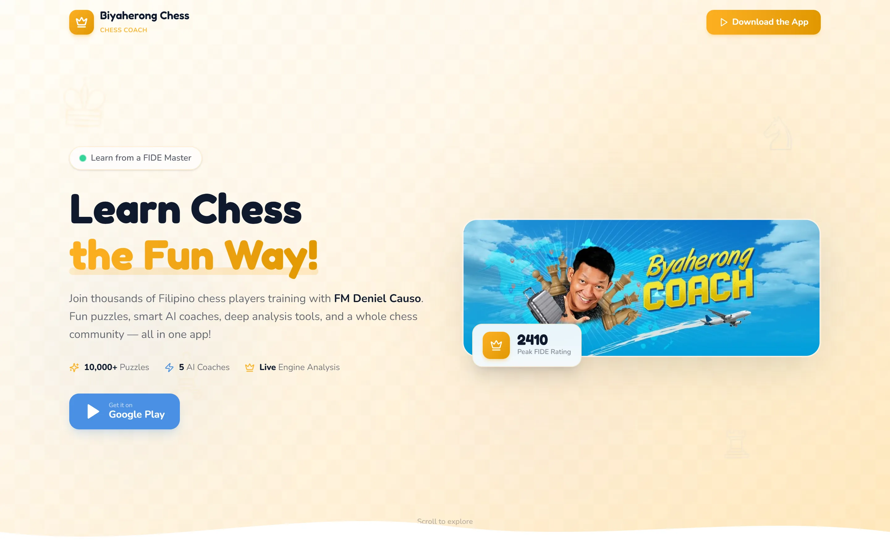 The Biyaherong Chess Coach website